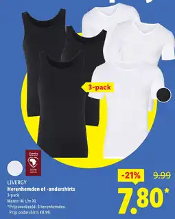 Lidl LIVERGY Herenhemden of ondershirts aanbieding