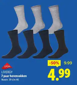 Lidl LIVERGY 7 paar herensokken aanbieding