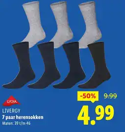 Lidl LIVERGY 7 paar herensokken aanbieding