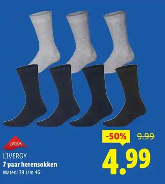 Lidl LIVERGY 7 paar herensokken aanbieding