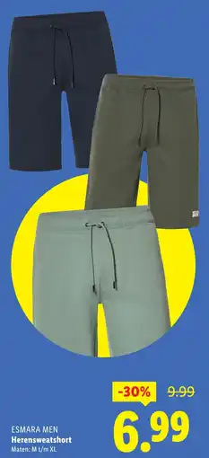 Lidl ESMARA MEN Herensweatshort aanbieding