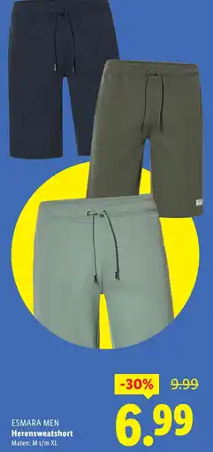 Lidl ESMARA MEN Herensweatshort aanbieding