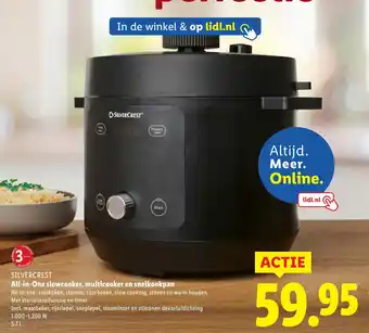 Lidl SILVERCREST All in One slowcooker, multicooker en snelkookpan aanbieding