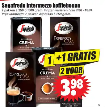 Dirk Segafredo Intermezzo koffiebonen aanbieding