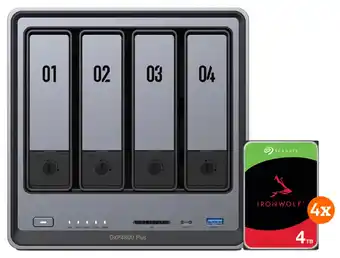 Coolblue UGREEN NASync DXP4800 Plus + Seagate Ironwolf 4TB 4-Pack aanbieding
