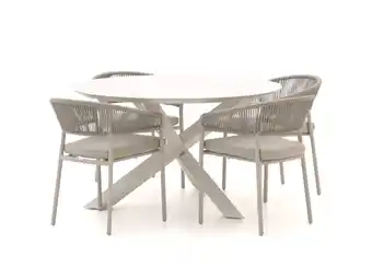 Kees Smit Bellagio Nova Siri/Lodola ø130cm dining tuinset 5-delig stapelbaar aanbieding