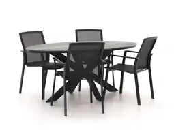 Kees Smit Bellagio Dranera/Fidenza ovaal 180cm dining tuinset 5-delig stapelbaar aanbieding
