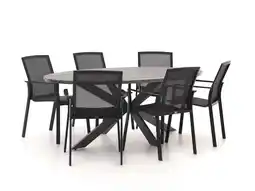 Kees Smit Bellagio Dranera/Fidenza ovaal 220cm dining tuinset 7-delig stapelbaar aanbieding