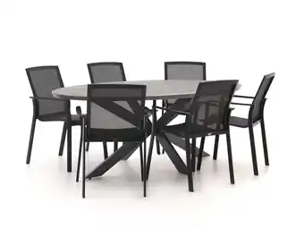 Kees Smit Bellagio Dranera/Fidenza ovaal 220cm dining tuinset 7-delig stapelbaar aanbieding