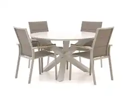 Kees Smit Bellagio Albinea/Lodola ø130cm dining tuinset 5-delig stapelbaar aanbieding