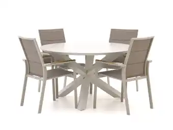 Kees Smit Bellagio Albinea/Lodola ø130cm dining tuinset 5-delig stapelbaar aanbieding