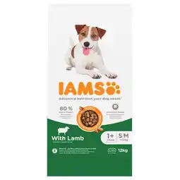 Zooplus 10 + 2 kg gratis! IAMS droogvoer voor honden 12 kg - Adult Small & Medium Dog met Lam aanbieding