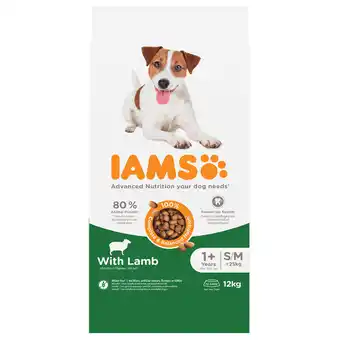 Zooplus 10 + 2 kg gratis! IAMS droogvoer voor honden 12 kg - Adult Small & Medium Dog met Lam aanbieding