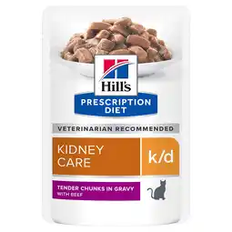 Zooplus 12x85g Feline K/D Maaltijdzakjes Renal Health Rund Hill's Prescription Diet Kattenvoer aanbieding