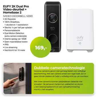EP Beerepoot EUFY 2K Dual Pro Video-deurbel + Homebase 2 aanbieding