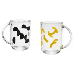 IKEA SkedstÖr Beker, gemengde kleuren geel/zwart, 30 cl aanbieding