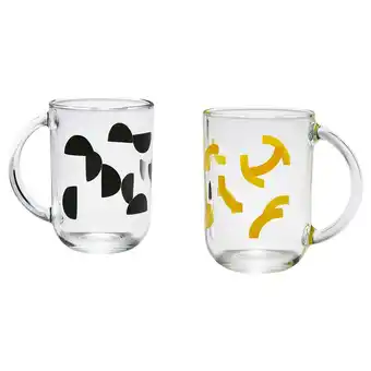 IKEA SkedstÖr Beker, gemengde kleuren geel/zwart, 30 cl aanbieding