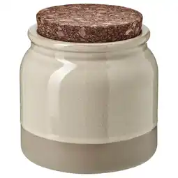 IKEA Brugdhaj Voorraadpot met deksel, beige, 1 l aanbieding