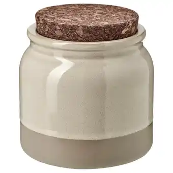 IKEA Brugdhaj Voorraadpot met deksel, beige, 1 l aanbieding
