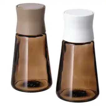 IKEA Halvtom Zout- en peperstel, glas/bruin, 12 cm aanbieding