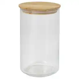 IKEA Eklatant Voorraadpot met deksel, helder glas/bamboe, 1.1 l aanbieding