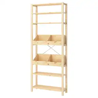 IKEA Ivar Open kast, met 2 bakvormige kasten/grenen, 89x30x226 cm aanbieding