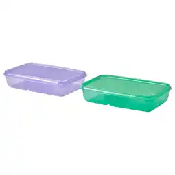 IKEA Pruta Broodtrommel met deksel, paars/groen, 22x14x5 cm aanbieding
