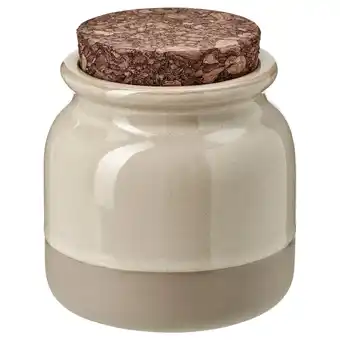 IKEA Brugdhaj Voorraadpot met deksel, beige, 0.3 l aanbieding