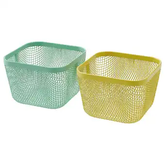 IKEA Ikea 365+ Mand, metaal/geel groen, 14x14x10 cm aanbieding