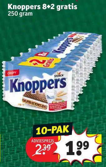 Kruidvat Knoppers 8+2 gratis 250 gram aanbieding