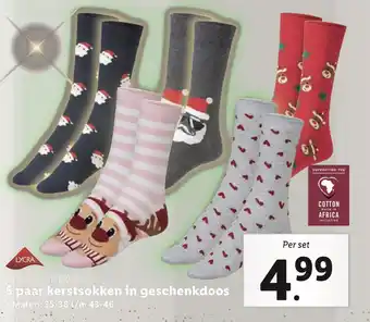 Lidl paar kerstsokken in geschenkdoos aanbieding