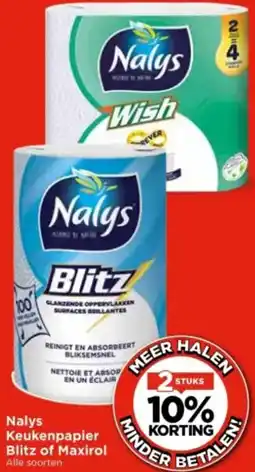 Vomar Voordeelmarkt Nalys Keukenpapier Blitz of Maxirol aanbieding