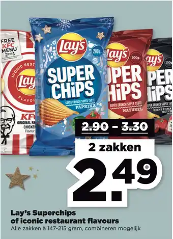 PLUS Lay's Superchips of iconic restaurant flavours aanbieding