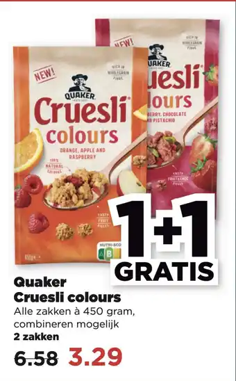 PLUS Quaker Cruesli colours aanbieding