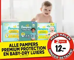 Vomar Voordeelmarkt Alle pampers premium protection en baby-dry luiers aanbieding