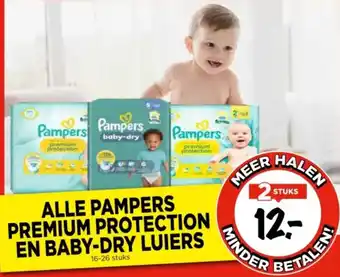 Vomar Voordeelmarkt Alle pampers premium protection en baby-dry luiers aanbieding