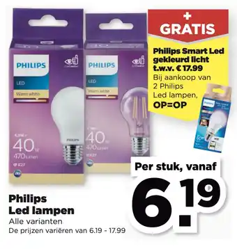 PLUS Philips Led lampen aanbieding