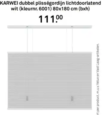 Karwei Karwei dubbel plisségordijn lichtdoorlatend aanbieding