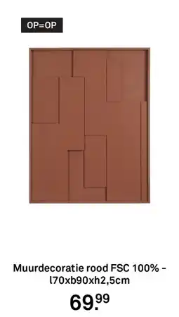 Karwei Muurdecoratie rood FSC 100% aanbieding