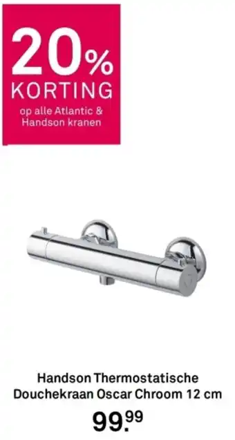 Karwei Handson Thermostatische Douchekraan Oscar Chroom 12 cm aanbieding