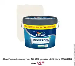 Karwei Flexa Powerdek muurverf mat RAL 9010 gebroken wit aanbieding