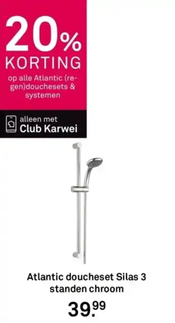 Karwei Atlantic doucheset Silas 3 standen chroom aanbieding