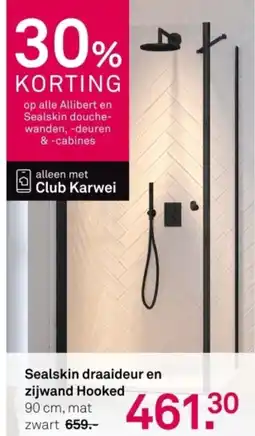 Karwei Sealskin draaideur en zijwand Hooked aanbieding