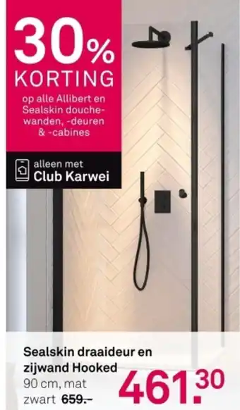 Karwei Sealskin draaideur en zijwand Hooked aanbieding