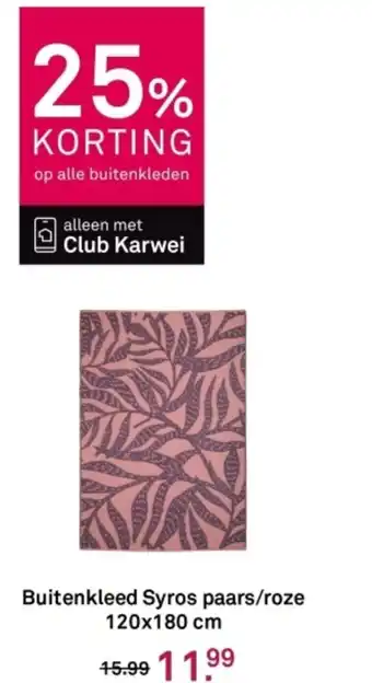 Karwei Buitenkleed Syros paars/roze aanbieding