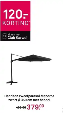 Karwei Handson zweefparasol Menorca zwart met hendel aanbieding