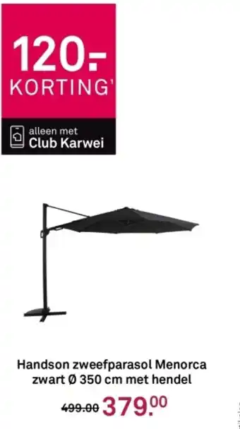 Karwei Handson zweefparasol Menorca zwart met hendel aanbieding
