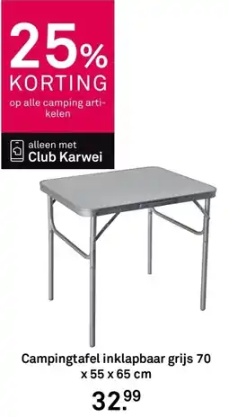 Karwei Campingtafel inklapbaar grijs aanbieding