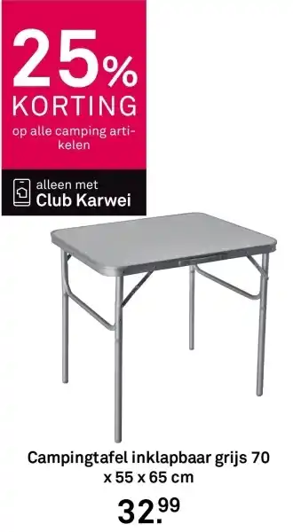 Karwei Campingtafel inklapbaar grijs aanbieding