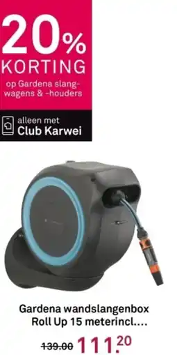 Karwei Gardena wandslangenbox Roll Up 15 meterincl aanbieding